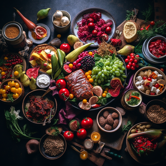 Table full of different type of foods super colourful